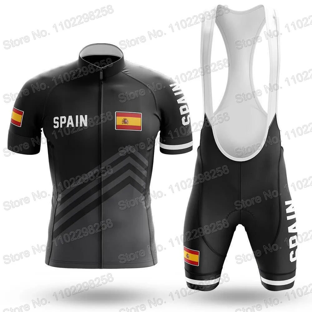 Spain National Team Cycling Jersey Set Espana Flag Clothing