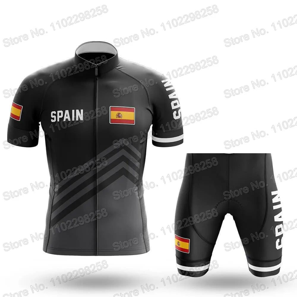 Spain National Team Cycling Jersey Set Espana Flag Clothing