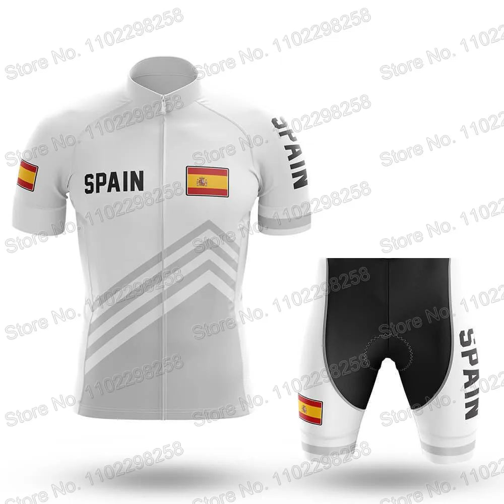 Spain National Team Cycling Jersey Set Espana Flag Clothing