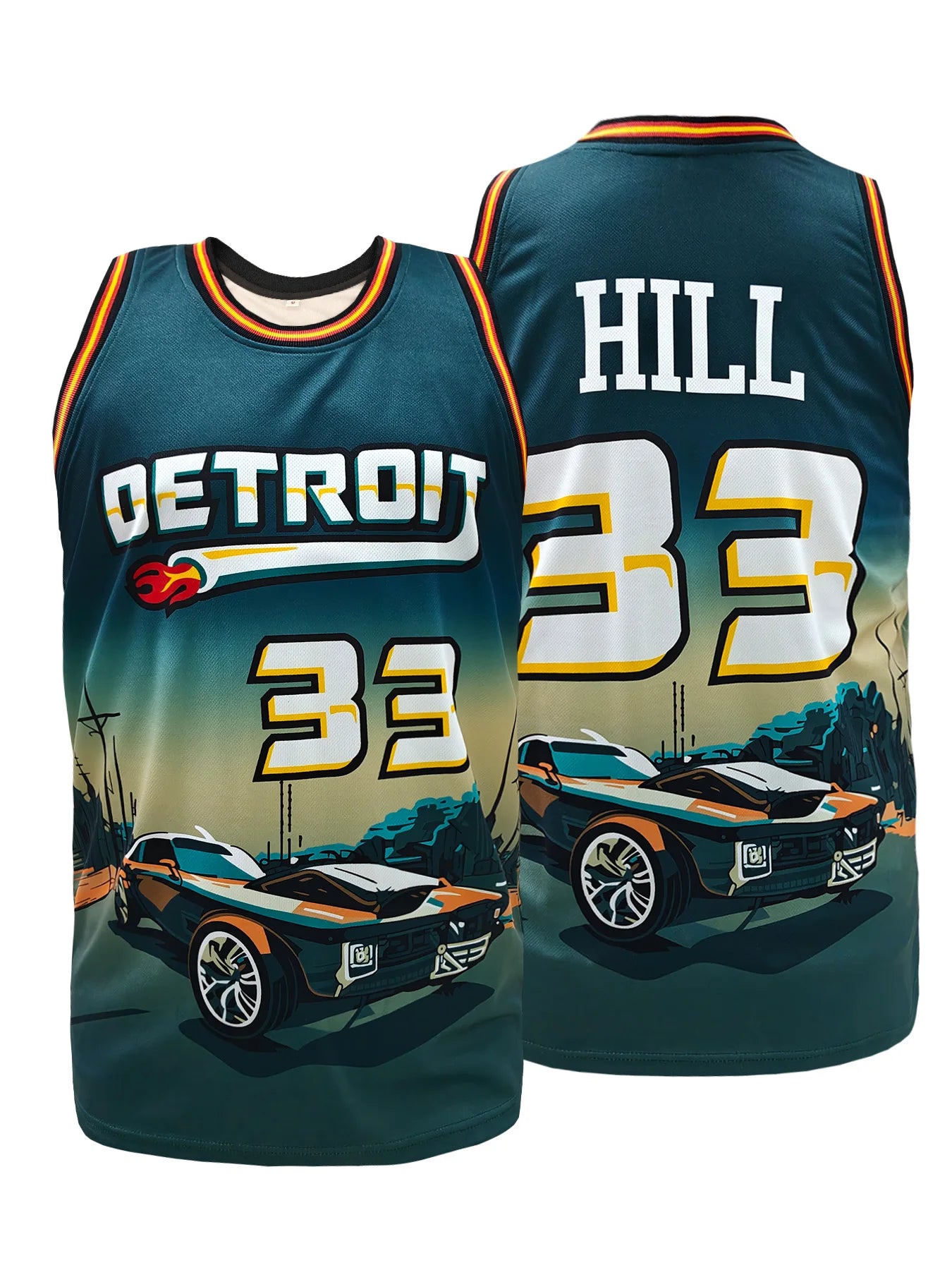 Men's Retro Basketball Jersey Breathable Sleeveless Loose Fit Sports Uniform for Summer