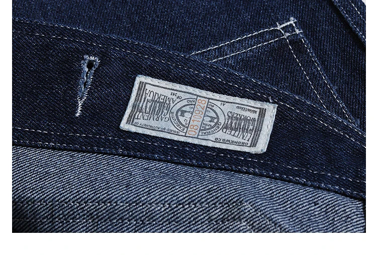 Retro Color Denim Jaet Slim Fit Striped Collar Men's Motorcycle Workwear Thi Autumn Outerwear Faion Urban Sle