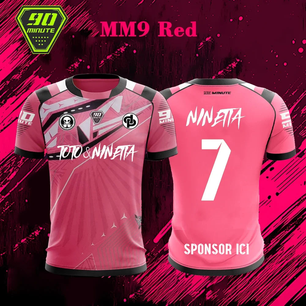 Unisex Sports 90 Minute Jerseys New Maillot JUL T-shirt Summer Youth Breathable And Quick-drying Training Football Shirts
