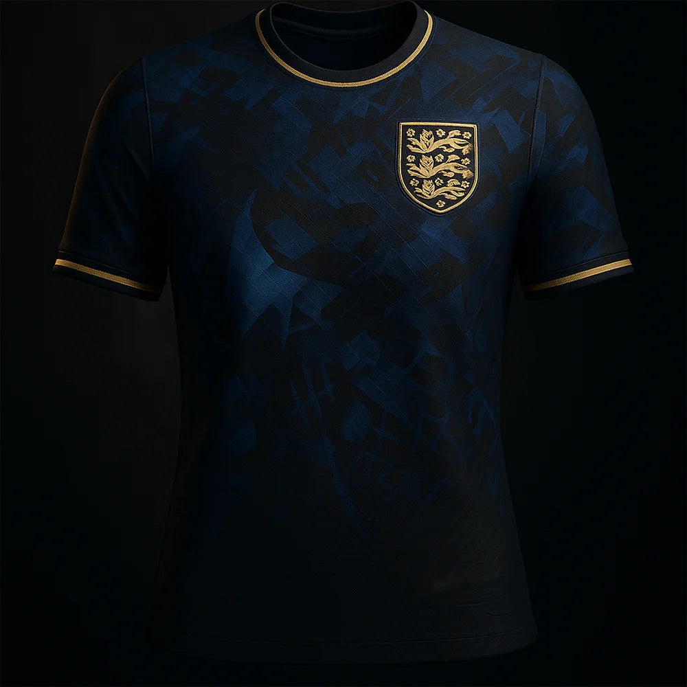 England's Black & Gold 3d Printing football Jersey! Luxury Texture in Every Stitch—A Stylish Code for Fans 2025 Summer!