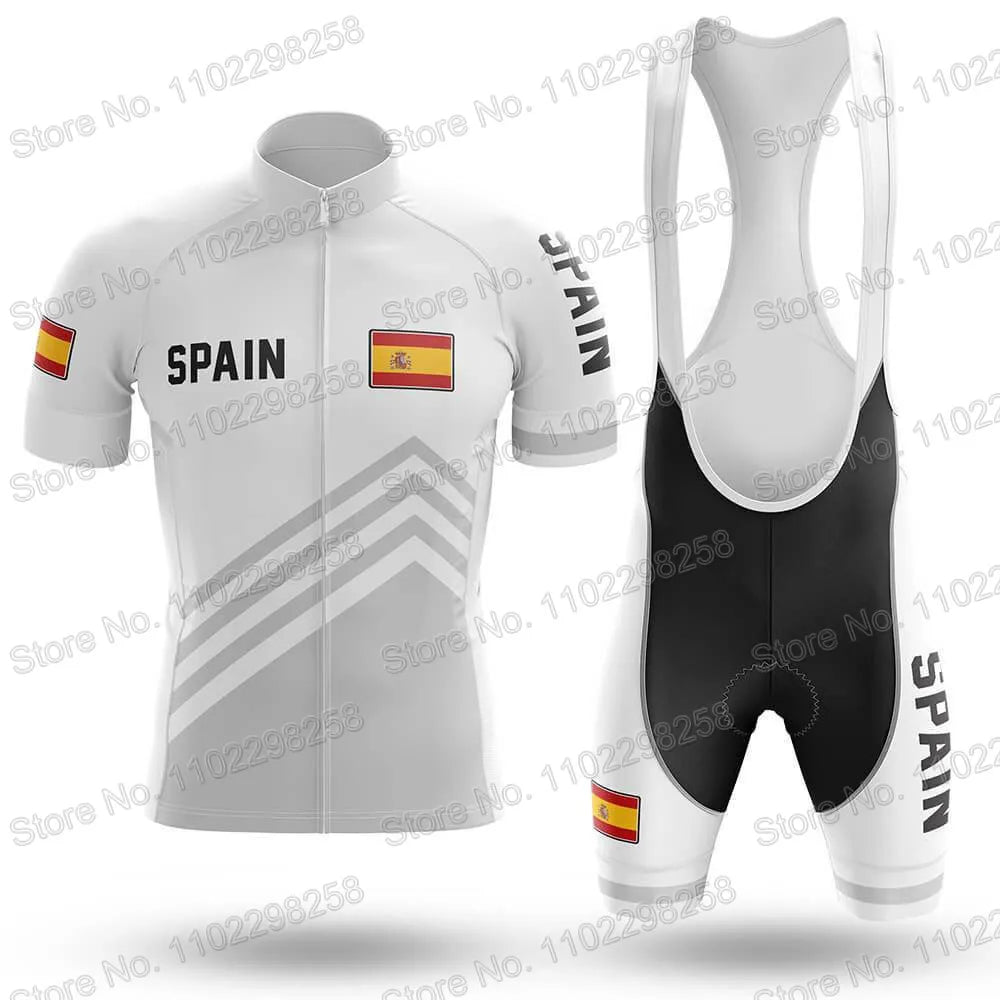 Spain National Team Cycling Jersey Set Espana Flag Clothing