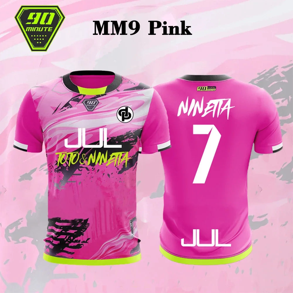 Unisex Sports 90 Minute Jerseys New Maillot JUL T-shirt Summer Youth Breathable And Quick-drying Training Football Shirts
