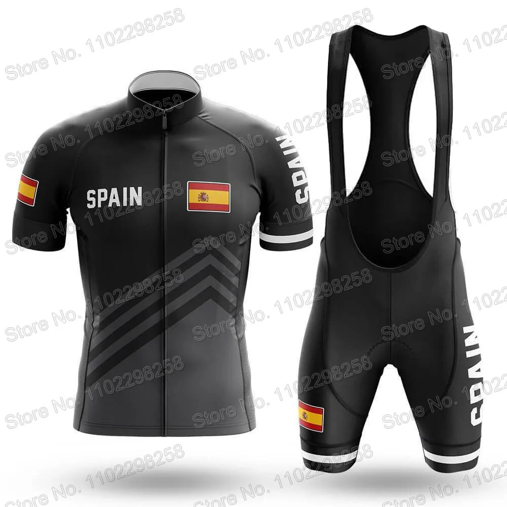 Spain National Team Cycling Jersey Set Espana Flag Clothing