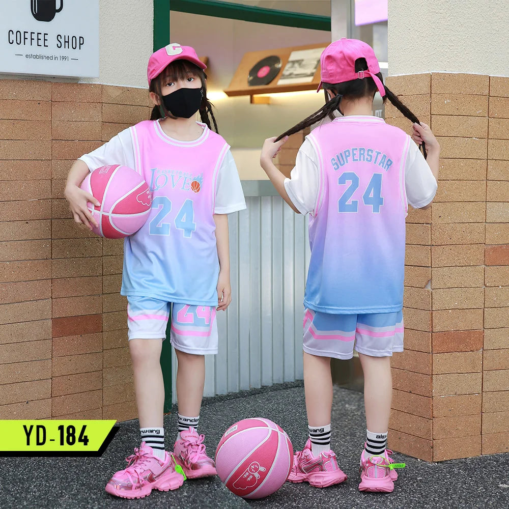 Children Basketball Jersey Kid Team Training Uniform Quick-drying Fashionable Comfortable Boy Girl Shirt Sportswear Tracksuit