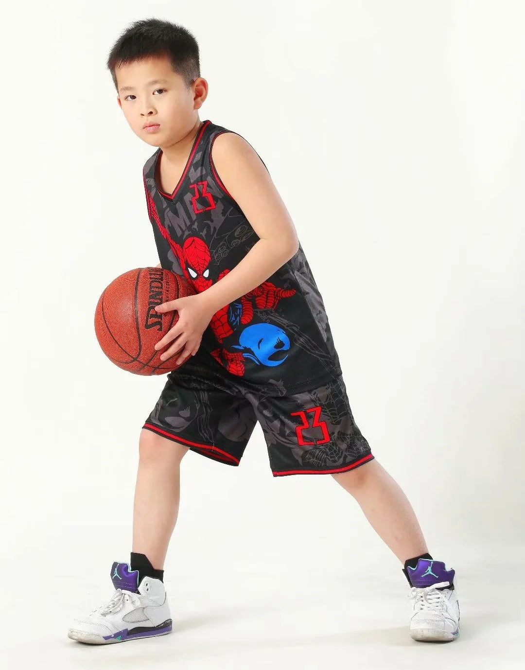 Summer Children's Jersey Baby Boys Cartoon Number 23 Basketball Clothes Child 3-12 Years Basketball Sports Set