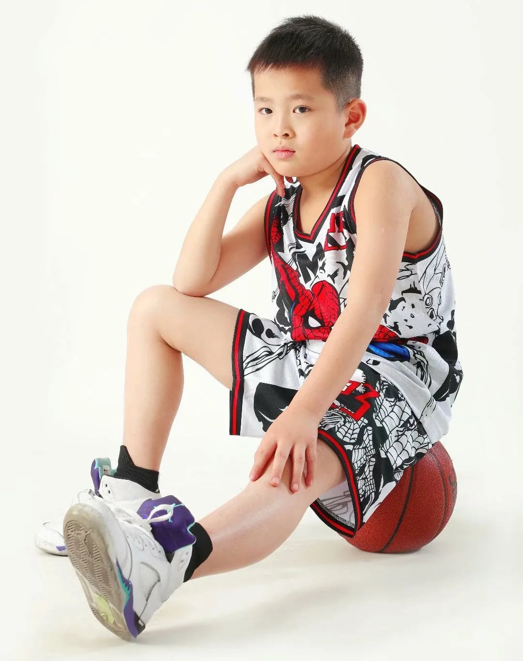 Summer Children's Jersey Baby Boys Cartoon Number 23 Basketball Clothes Child 3-12 Years Basketball Sports Set