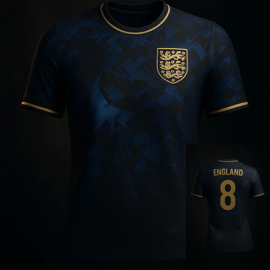 England's Black & Gold 3d Printing football Jersey! Luxury Texture in Every Stitch—A Stylish Code for Fans 2025 Summer!