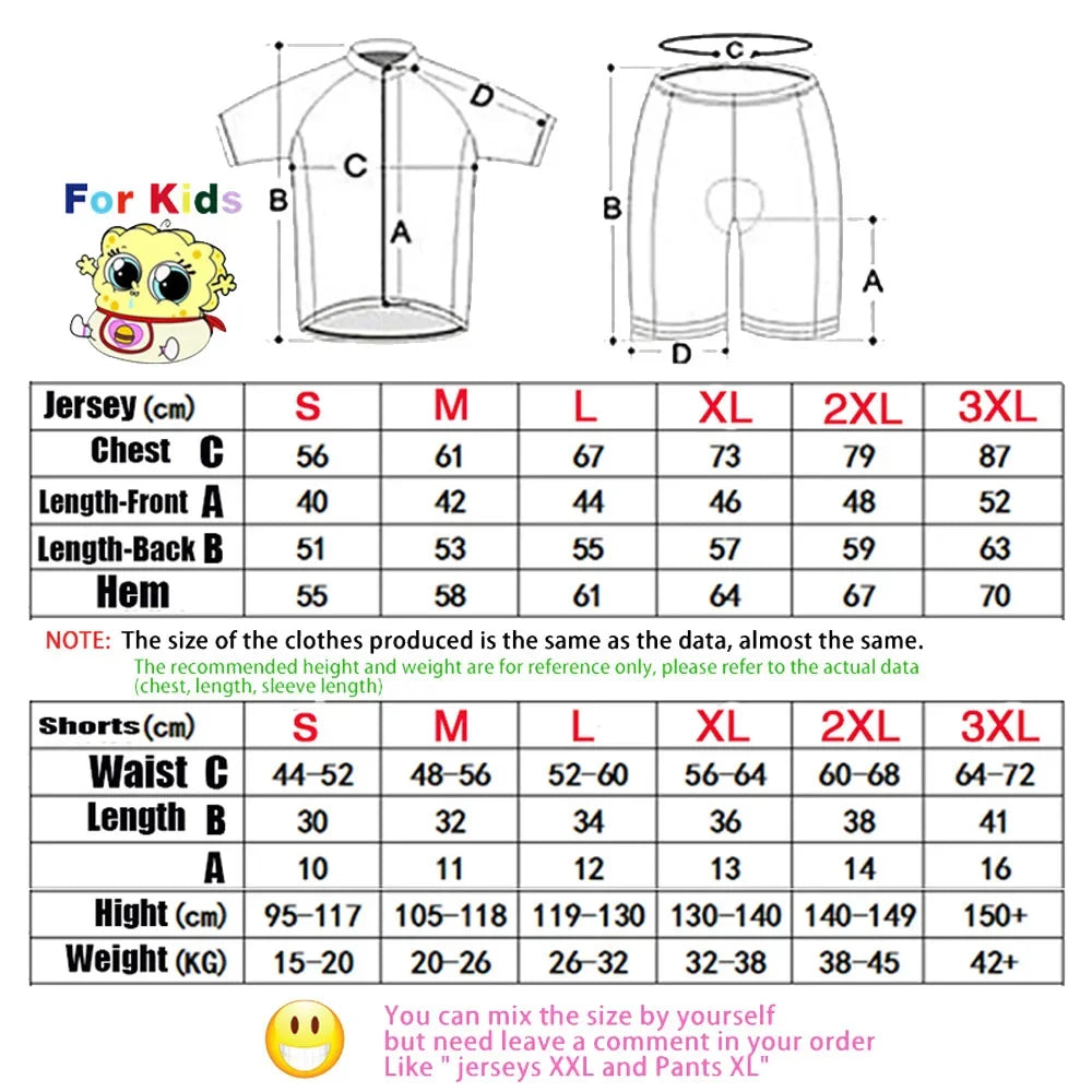 2024 Kids Cycling Jersey Funny Cartoon Set Boys Girls Popular Chocolate Bean Cycling Clothing Children Road Bike Suit Maillot