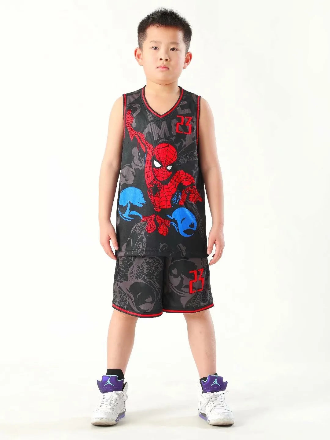 Summer Children's Jersey Baby Boys Cartoon Number 23 Basketball Clothes Child 3-12 Years Basketball Sports Set