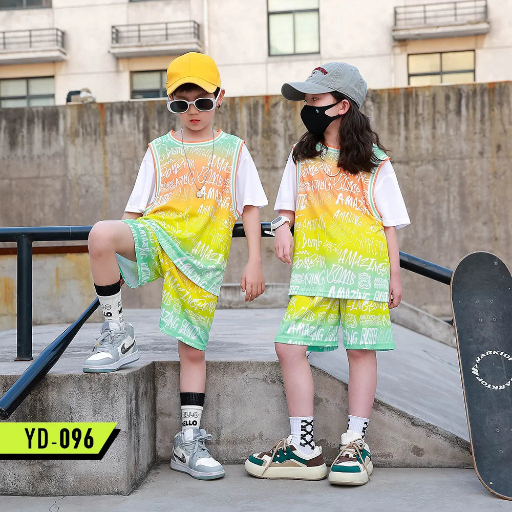 Children Basketball Jersey Kid Team Training Uniform Quick-drying Fashionable Comfortable Boy Girl Shirt Sportswear Tracksuit