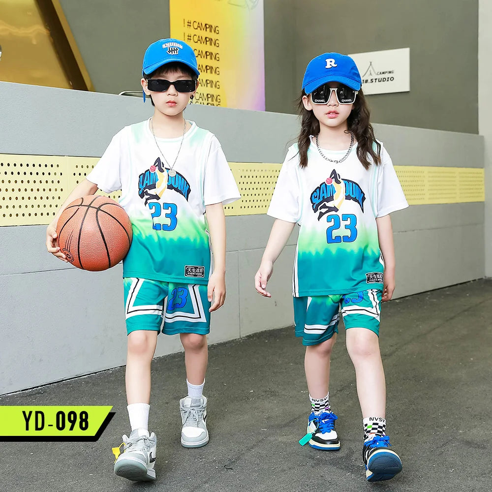 Children Basketball Jersey Kid Team Training Uniform Quick-drying Fashionable Comfortable Boy Girl Shirt Sportswear Tracksuit
