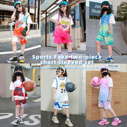 Children Basketball Jersey Kid Team Training Uniform Quick-drying Fashionable Comfortable Boy Girl Shirt Sportswear Tracksuit