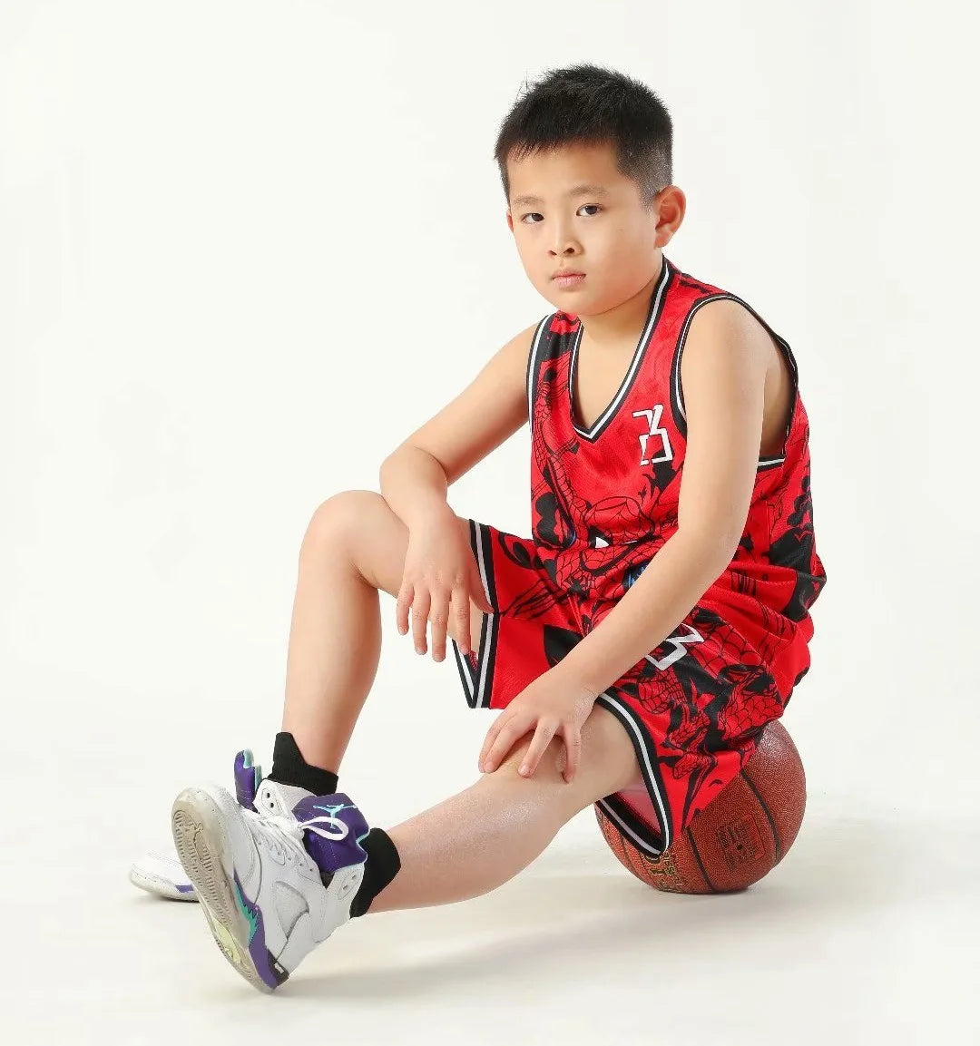 Summer Children's Jersey Baby Boys Cartoon Number 23 Basketball Clothes Child 3-12 Years Basketball Sports Set