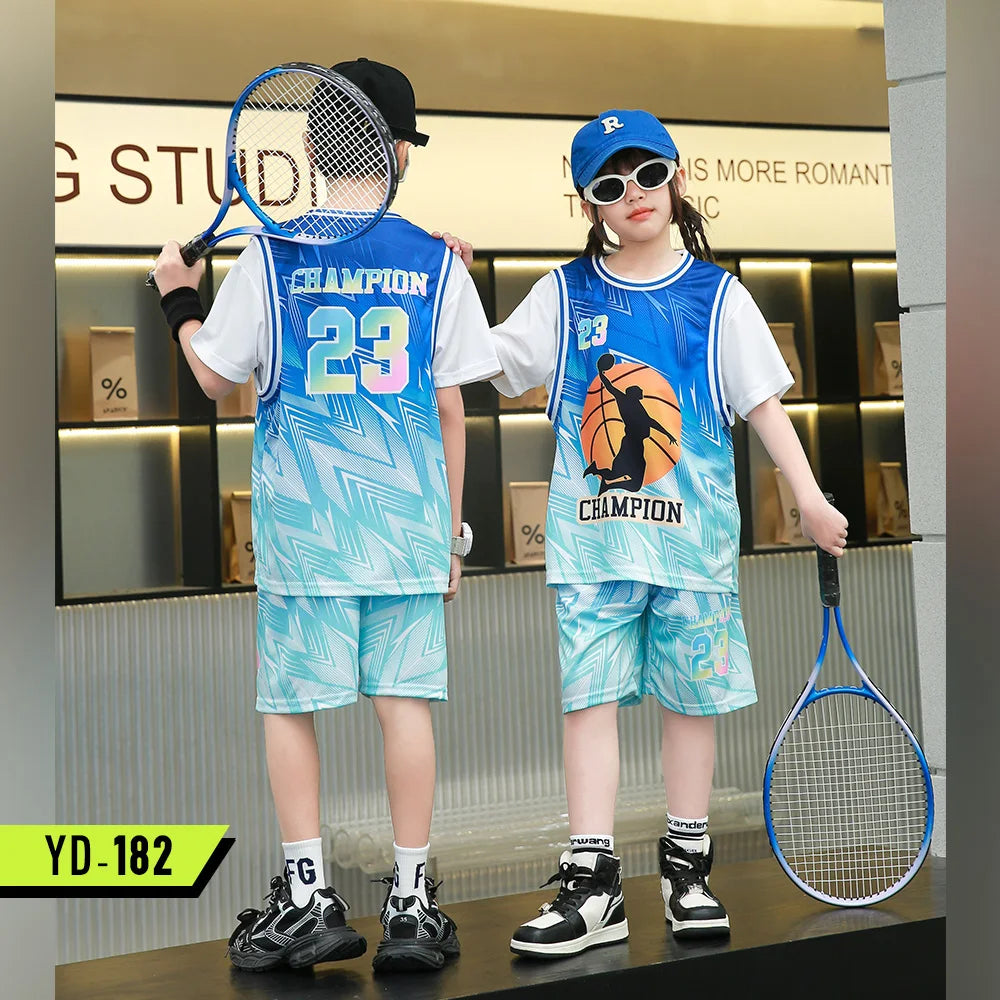 Children Basketball Jersey Kid Team Training Uniform Quick-drying Fashionable Comfortable Boy Girl Shirt Sportswear Tracksuit