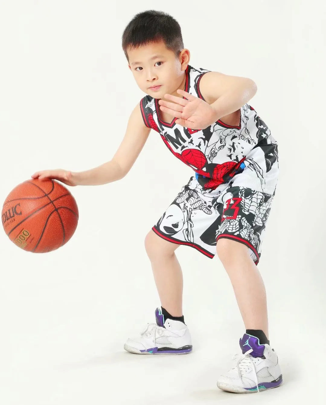 Summer Children's Jersey Baby Boys Cartoon Number 23 Basketball Clothes Child 3-12 Years Basketball Sports Set