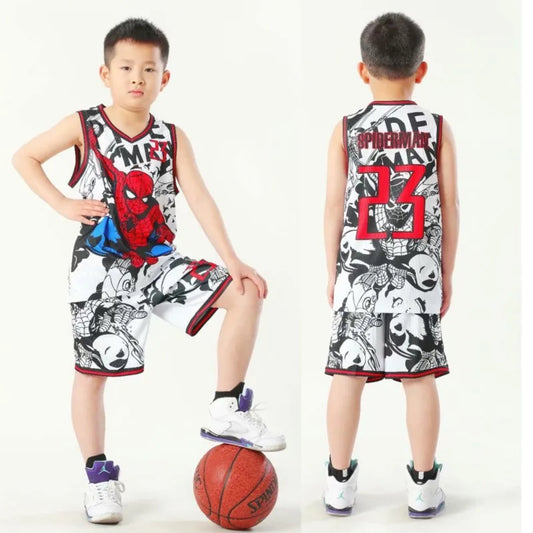 Summer Children's Jersey Baby Boys Cartoon Number 23 Basketball Clothes Child 3-12 Years Basketball Sports Set