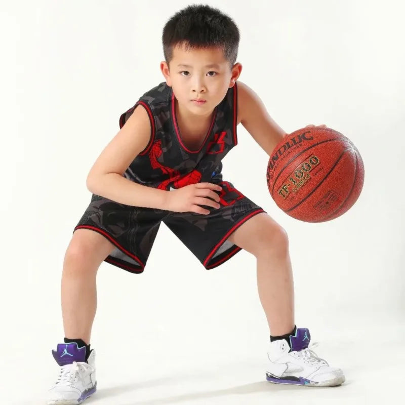 Summer Children's Jersey Baby Boys Cartoon Number 23 Basketball Clothes Child 3-12 Years Basketball Sports Set