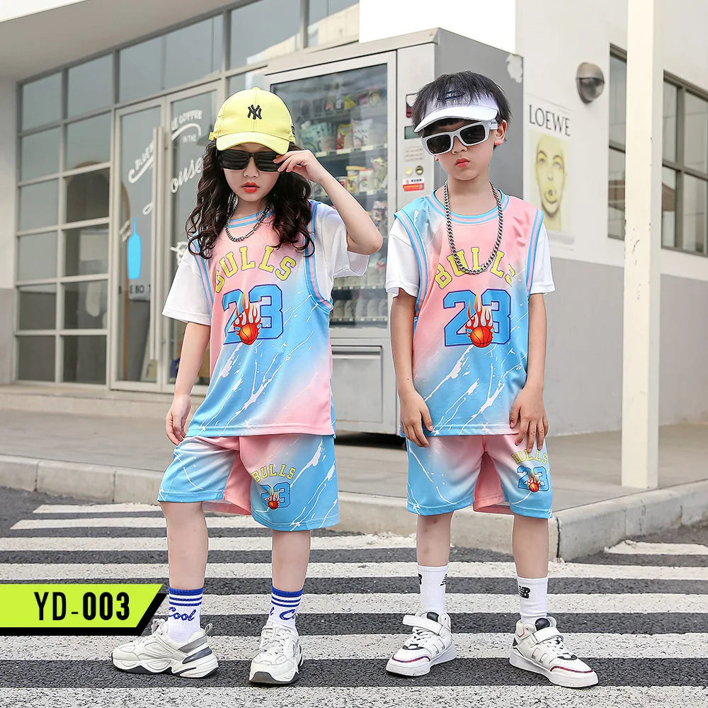 Children Basketball Jersey Kid Team Training Uniform Quick-drying Fashionable Comfortable Boy Girl Shirt Sportswear Tracksuit