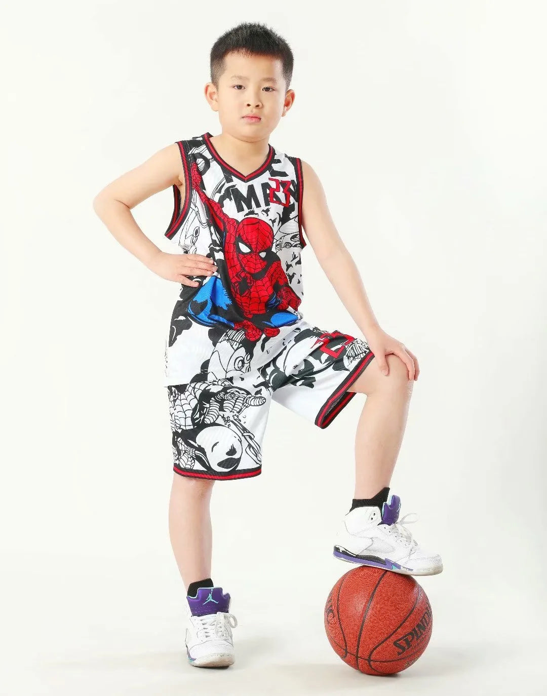 Summer Children's Jersey Baby Boys Cartoon Number 23 Basketball Clothes Child 3-12 Years Basketball Sports Set